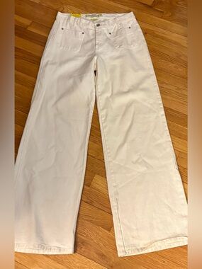 Vintage Nothing, Cream Wide-Leg Jeans, size 13/14